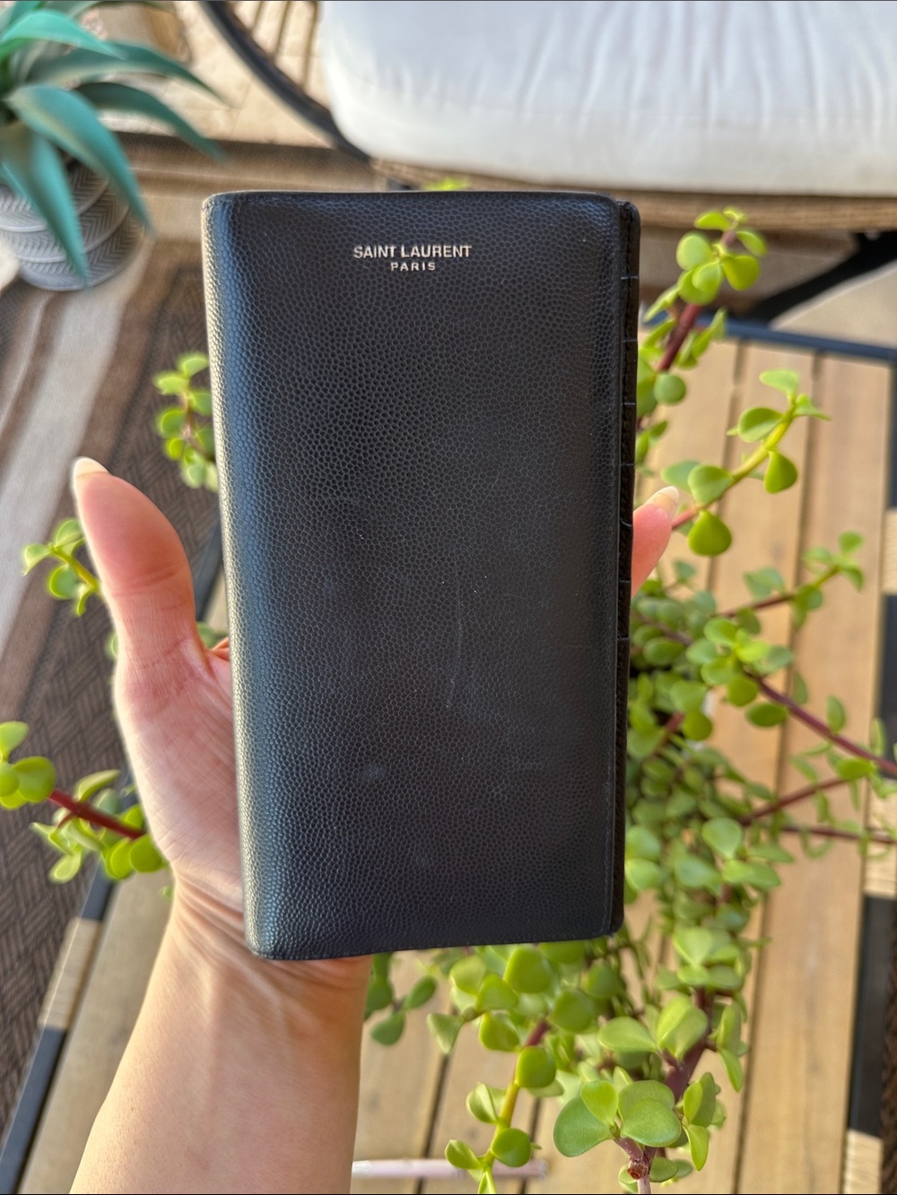 Yves Saint Laurent Black Leather Long Wallet - Picture 1 of 7